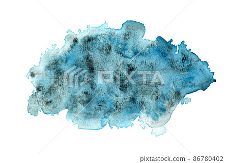 Bright blue and black watercolor shape background Bright blue and black watercolor shape background 86780402