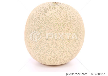 Melon red meat Lennon variety 1 whole bright background 86780454