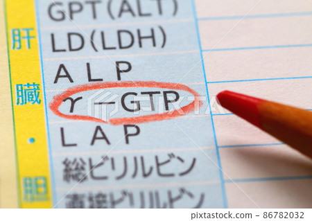 Blood test report (γ-GTP / index of alcoholic liver disease) 86782032