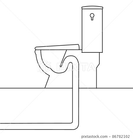 Cross section of toilet drainage line drawing 86782102