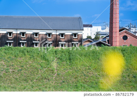 Those that took a picture of the brewery that spring blooms in Fushimi-ku, Kyoto-shi Those that took a picture of the brewery that spring blooms in Fushimi-ku, Kyoto-shi 86782179