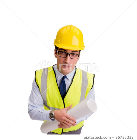 Construction supervisor isolated on the white background 86783332