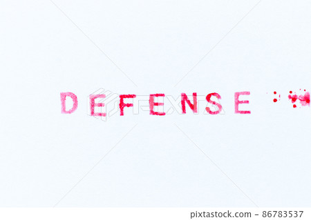 Red color ink rubber stamp in word defense on white paper background Red color ink rubber stamp in word defense on white paper background 86783537
