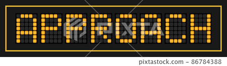 Orange color led in word approach on black background 86784388