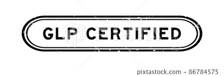Grunge black GLP (Abbreviation of Good laboratory practice) certified word rubber seal stamp on white background 86784575