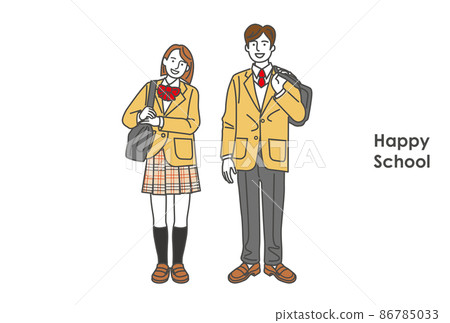 Illustrations of men and women of good friends high school classmates Illustrations of men and women of good friends high school classmates 86785033