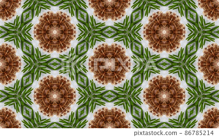 Abstract seamless texture from photo of fir branches and cones Abstract seamless texture from photo of fir branches and cones 86785214