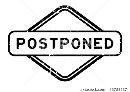 Grunge black postponed word rubber seal stamp on white background Grunge black postponed word rubber seal stamp on white background 86785387