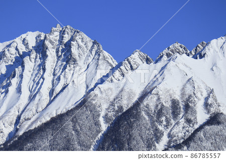 從尺丈山看到的銀白色北阿爾卑斯山 從尺丈山看到的銀白色北阿爾卑斯山 86785557