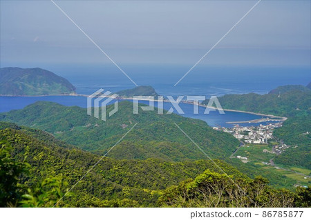 中島、越木大明神橋和從富士山山頂的鹿子大橋。 中島、越木大明神橋和從富士山山頂的鹿子大橋。 86785877