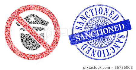 Textured Sanctioned Stamp Seal and Triangle Forbid Police Cop Mosaic Textured Sanctioned Stamp Seal and Triangle Forbid Police Cop Mosaic 86786008