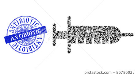 Distress Antibiotic Badge and Triangle Syringe Mosaic 86786023