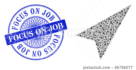 Textured Focus on Job Stamp and Triangle Arrowhead Right-Up Mosaic Textured Focus on Job Stamp and Triangle Arrowhead Right-Up Mosaic 86786077