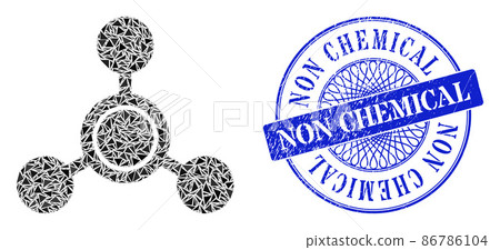 Distress Non Chemical Stamp Seal and Triangle Methane Molecule Mosaic 86786104
