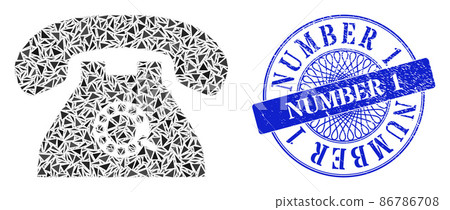Textured Number 1 Seal and Triangle Pulse Phone Mosaic Textured Number 1 Seal and Triangle Pulse Phone Mosaic 86786708