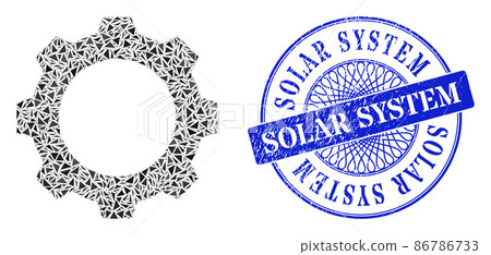 Textured Solar System Stamp and Triangle Gear Mosaic Textured Solar System Stamp and Triangle Gear Mosaic 86786733