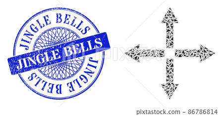 Textured Jingle Bells Stamp Seal and Triangle Expand Arrows Mosaic 86786814