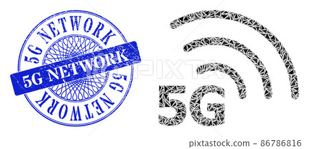 Rubber 5G Network Seal and Triangle 5G Internet Mosaic Rubber 5G Network Seal and Triangle 5G Internet Mosaic 86786816