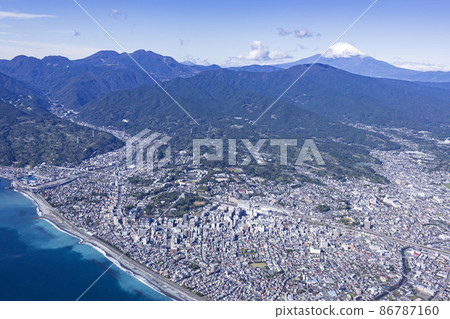 小田原市全景和富士山/鳥瞰圖 86787160