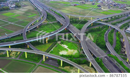 Highway junction aerial view Highway junction aerial view 86787335