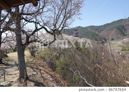 The semi-excessive rock nose that stands out in Ueda City, Nagano Prefecture is a famous power spot as a strange rock. Chikuma Park is above this. 86787684