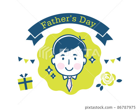 父親節標誌設計插圖素材 86787975