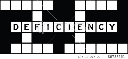 Alphabet letter in word deficiency on crossword puzzle background 86788361