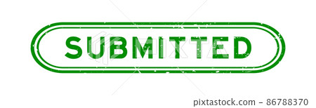 Grunge green submitted word rubber seal stamp on white background 86788370