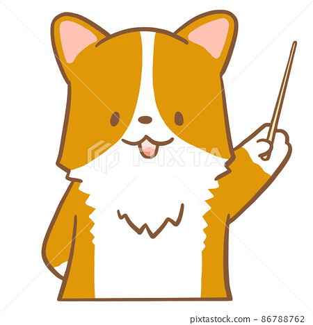 Corgi pointing (upper body) - Stock Illustration [86788762] - PIXTA