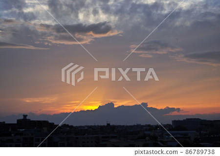 Summer sunset sky clouds 86789738