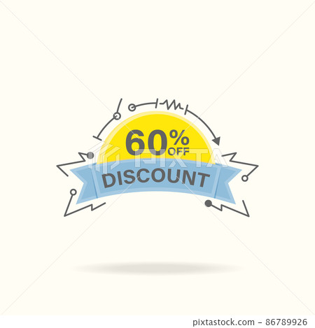 Sale discount promotion banner tag, vector icon flat color style illustration. 86789926
