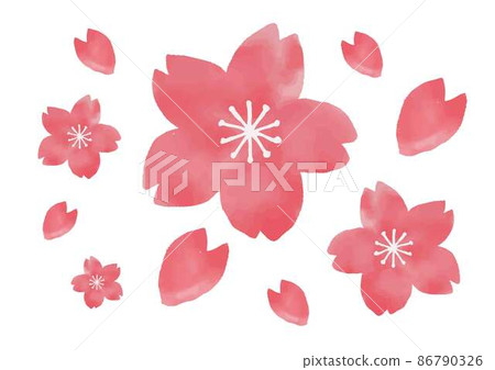 Watercolor cherry blossom hanafubuki_2 Watercolor cherry blossom hanafubuki_2 86790326