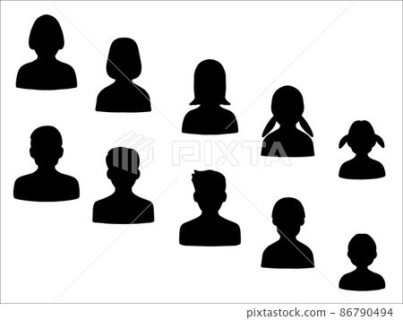 Generation male and female silhouette black 86790494