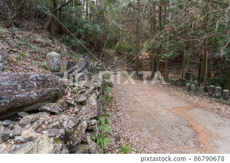 Gyodosan Tochigi 100 Famous Mountains Stone Buddha on the mountain trail Ashikaga City, Tochigi Prefecture 86790678