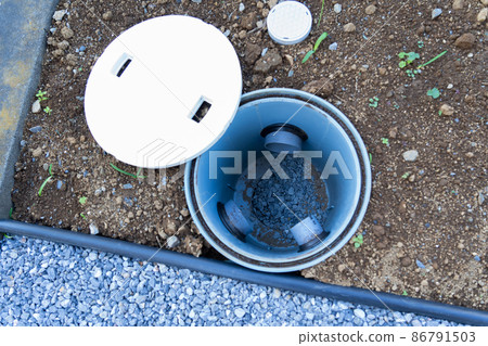 Rainwater infiltration basin house detached house 86791503