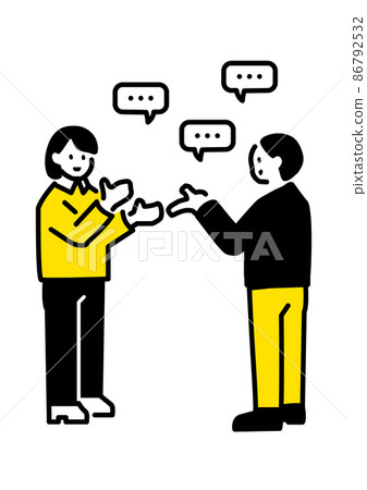 Illustration of two people talking 86792532
