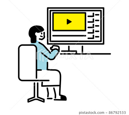 Illustration of the person who sees the video site Illustration of the person who sees the video site 86792533