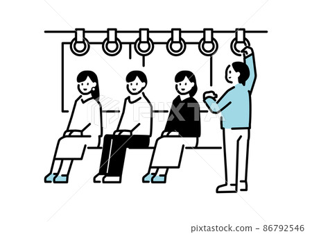 火車上乘客的插圖 86792546