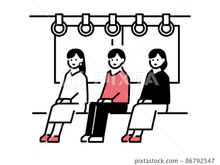 一個女人乘坐火車的插圖 86792547