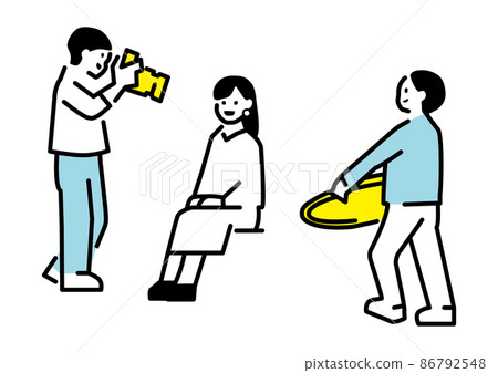 為坐著的女人拍照的插圖 為坐著的女人拍照的插圖 86792548