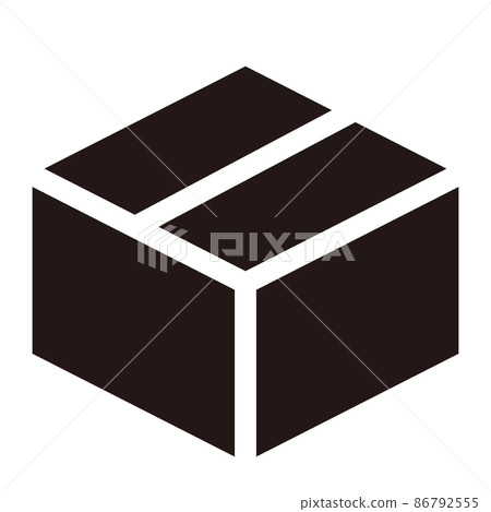 紙板箱簡單的單色圖標/白色背景 86792555