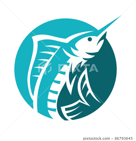Marlin fish business Icon Illustration Brand Identity 86793645
