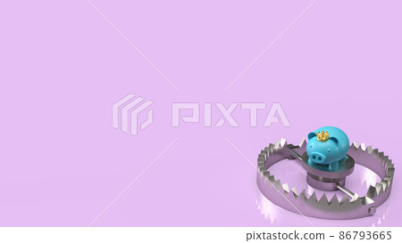 The piggy bank on trap for business concept 3d rendering 86793665