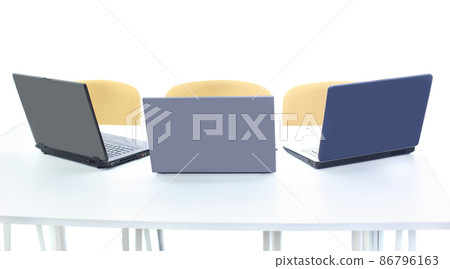 Modern office with laptop interior 86796163