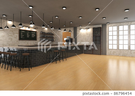 cafe interior or coffee shop inside with counter bar cafe interior or coffee shop inside with counter bar 86796454