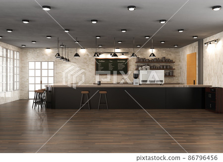 cafe interior or coffee shop inside with counter bar cafe interior or coffee shop inside with counter bar 86796456