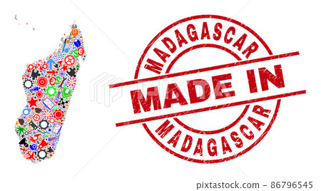 Science Mosaic Madagascar Island Map and Made in Scratched Watermark Science Mosaic Madagascar Island Map and Made in Scratched Watermark 86796545