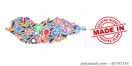 Education Mosaic Socotra Island Map and Made in Textured Watermark Education Mosaic Socotra Island Map and Made in Textured Watermark 86797245