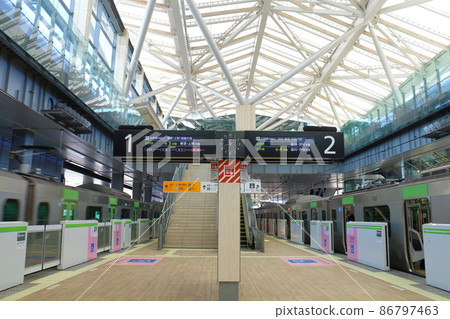 Yamanote Line and Keihin Tohoku Line at Takanawa Gateway Station Konan, Minato-ku, Tokyo 86797463