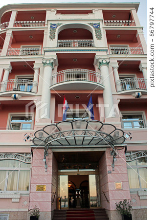 Oldfashioned but renewed heritage hotels in Opatija, Adriatic coast, Croatia 86797744